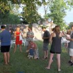 People enjoying party on the island located at Esquire Estates in Germantown Wisconsin
